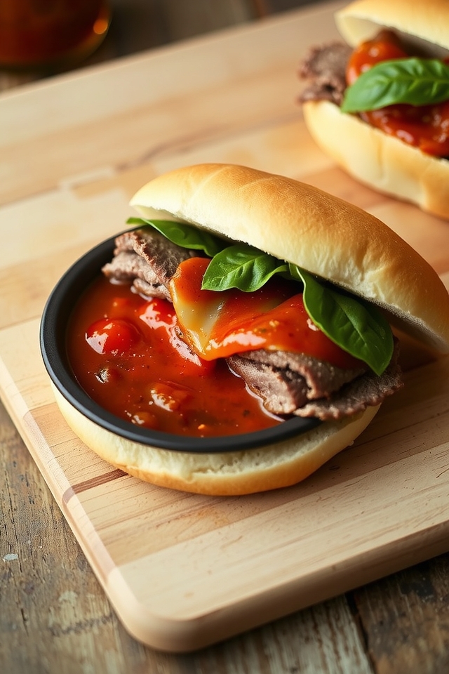 italian sandwich with marinara