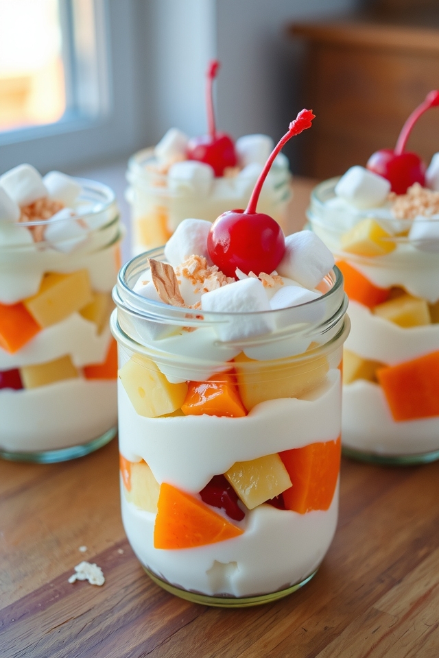 layered fruit dessert jars