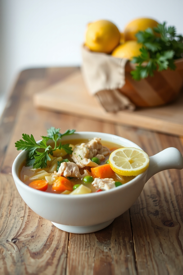 lemon chicken orzo soup