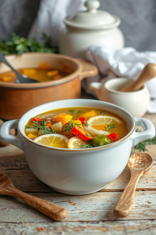 lemon infused comforting pepper soup