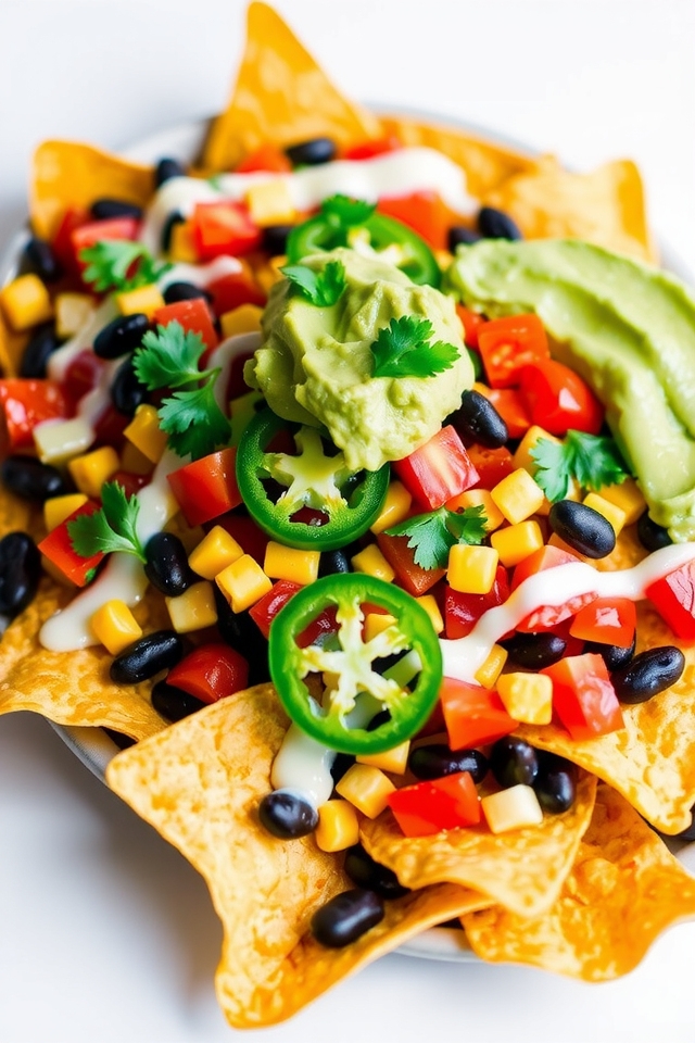 loaded vegetarian nachos delight