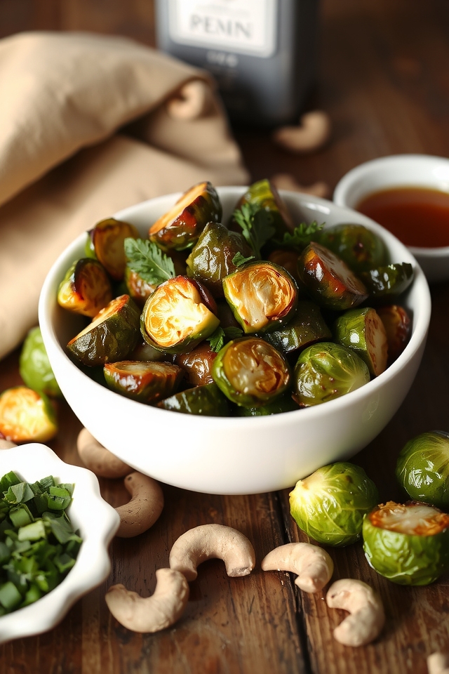 maple cashew brussels sprouts recipe