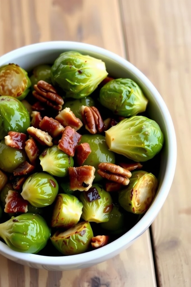 maple glazed savory brussels sprouts