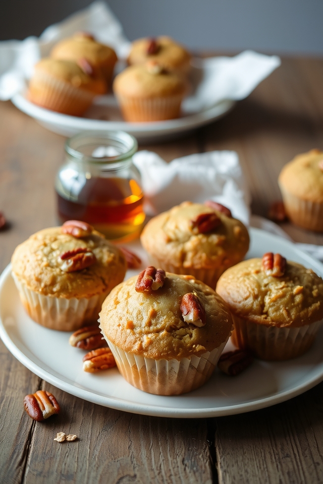 maple pecan oatmeal muffins