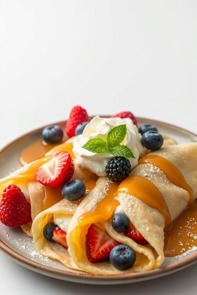 maple syrup berry crepes