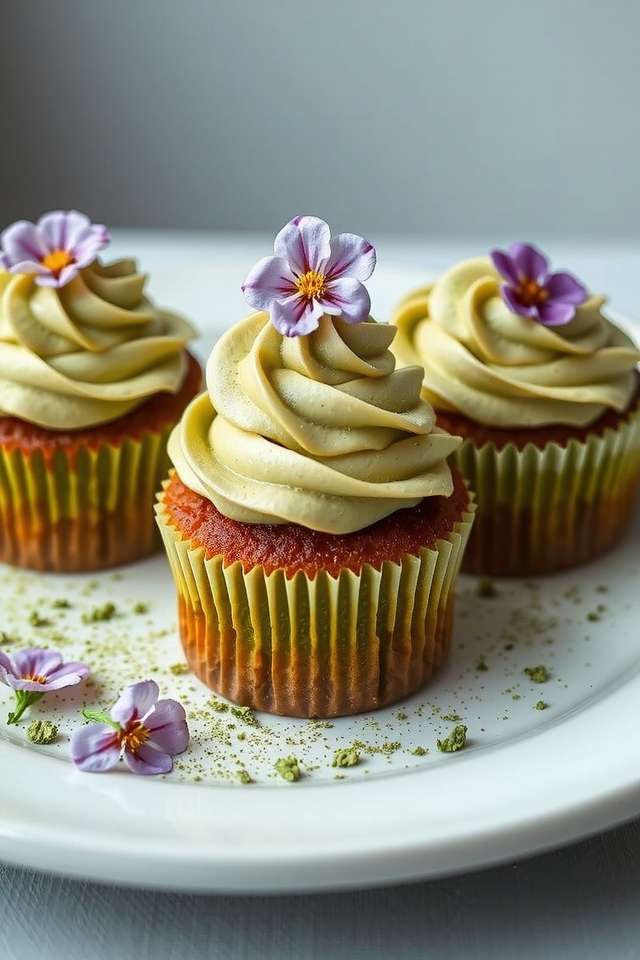 matcha cupcakes with frosting