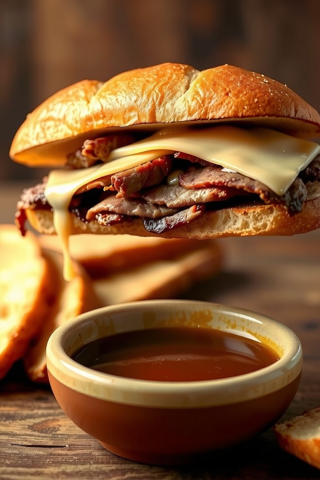 melted cheese roast beef