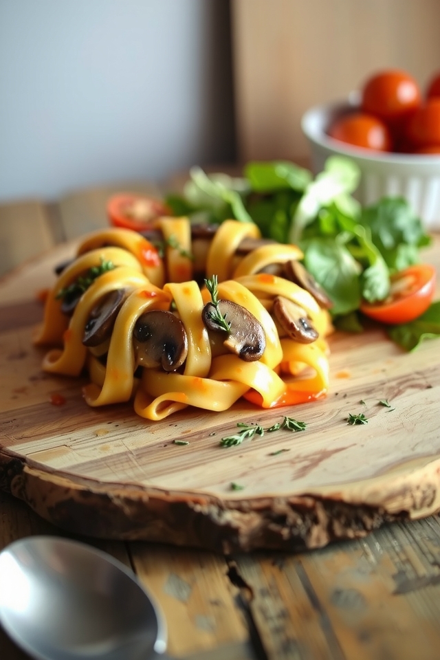 mushroom thyme noodle ring