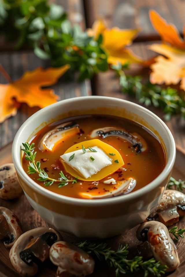 mushroom thyme soup recipe