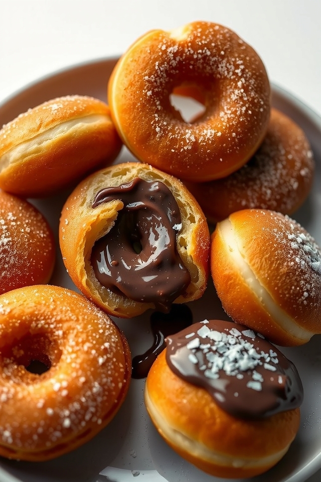 nutella filled fluffy donuts
