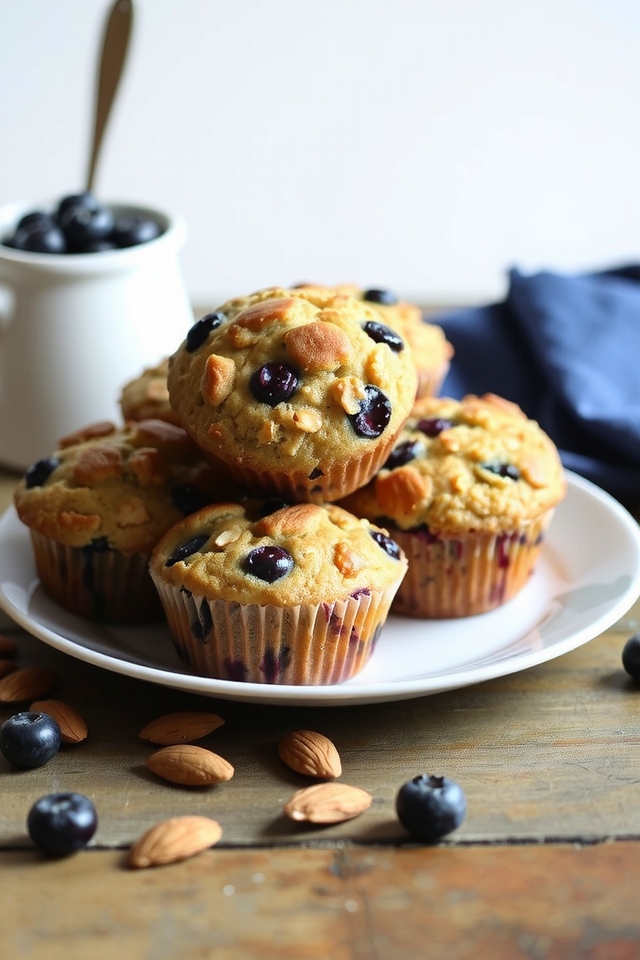 nutritious blueberry almond muffins