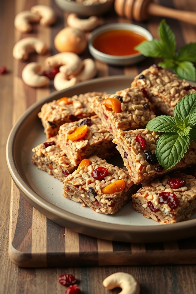 nutritious cashew granola bars
