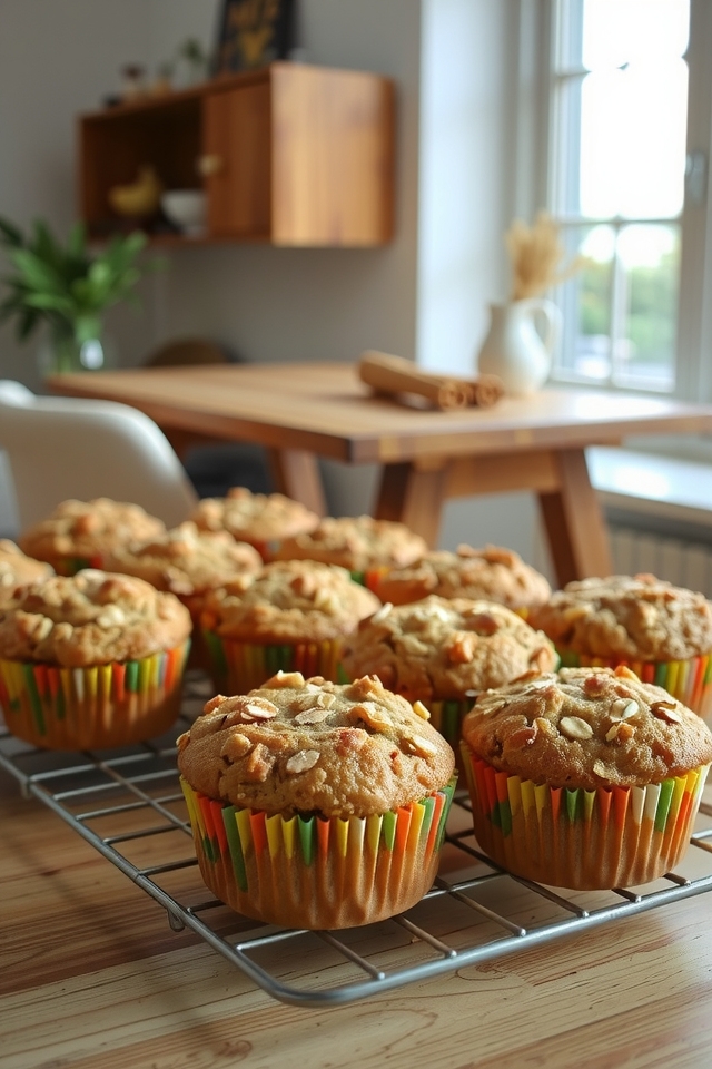 nutty cinnamon oatmeal muffins