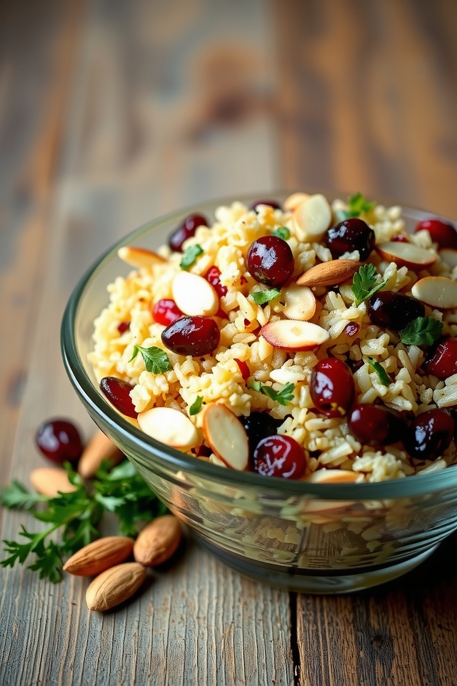 nutty festive rice salad