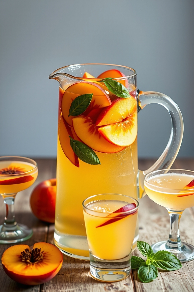 peach basil white sangria
