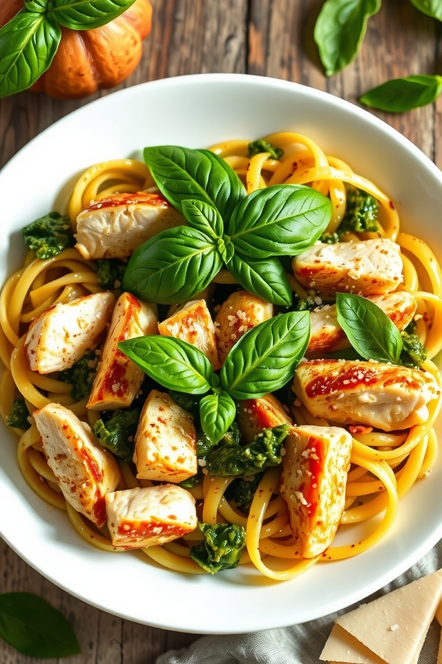 pesto chicken pasta ring