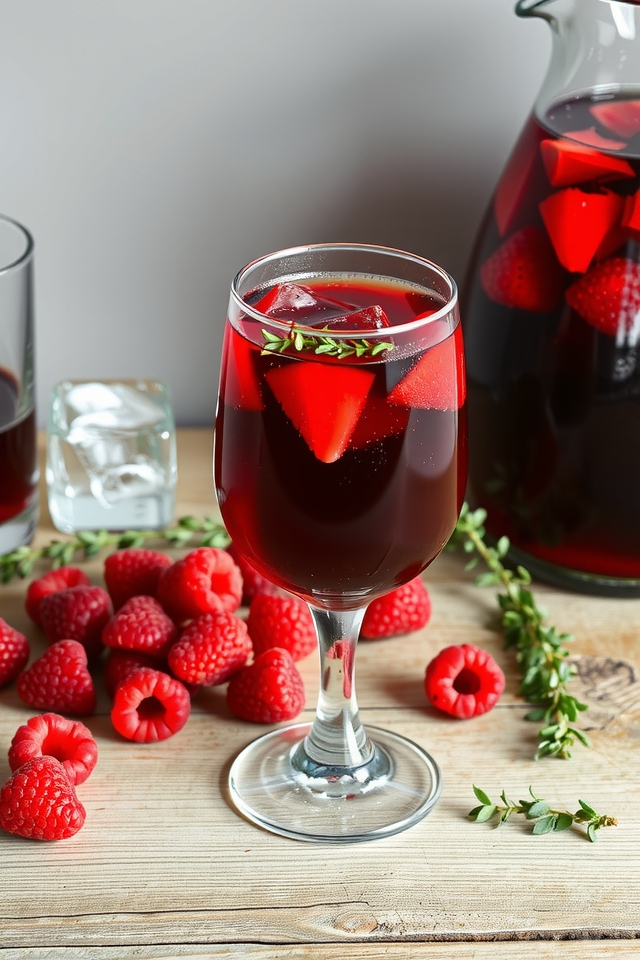 raspberry thyme red wine sangria