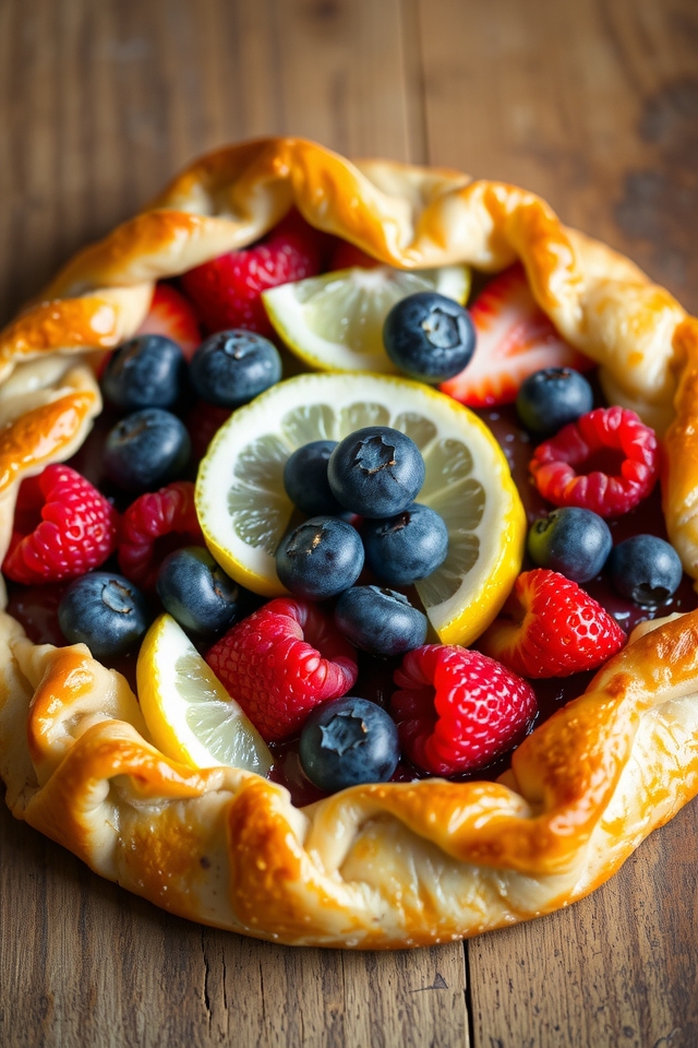 rustic mixed berry dessert
