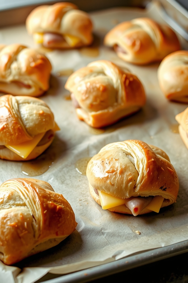 savory ham and cheese rolls