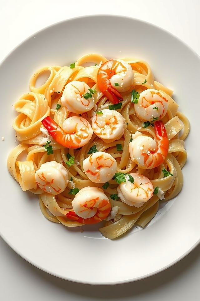 seafood alfredo noodle delight