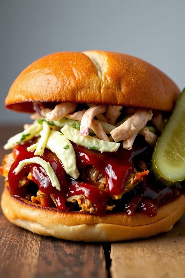 smoky bbq pork sandwich