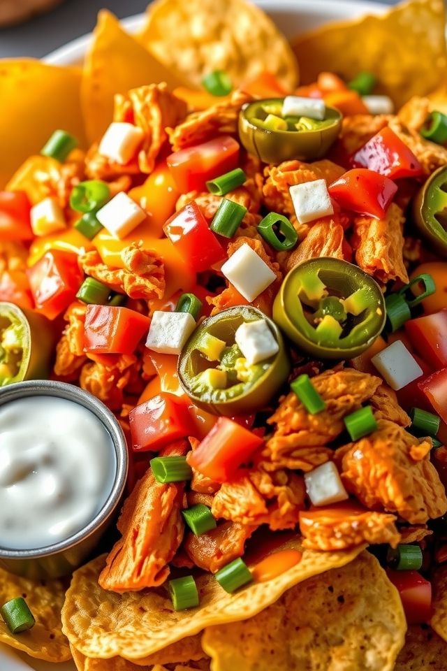 spicy buffalo chicken nachos