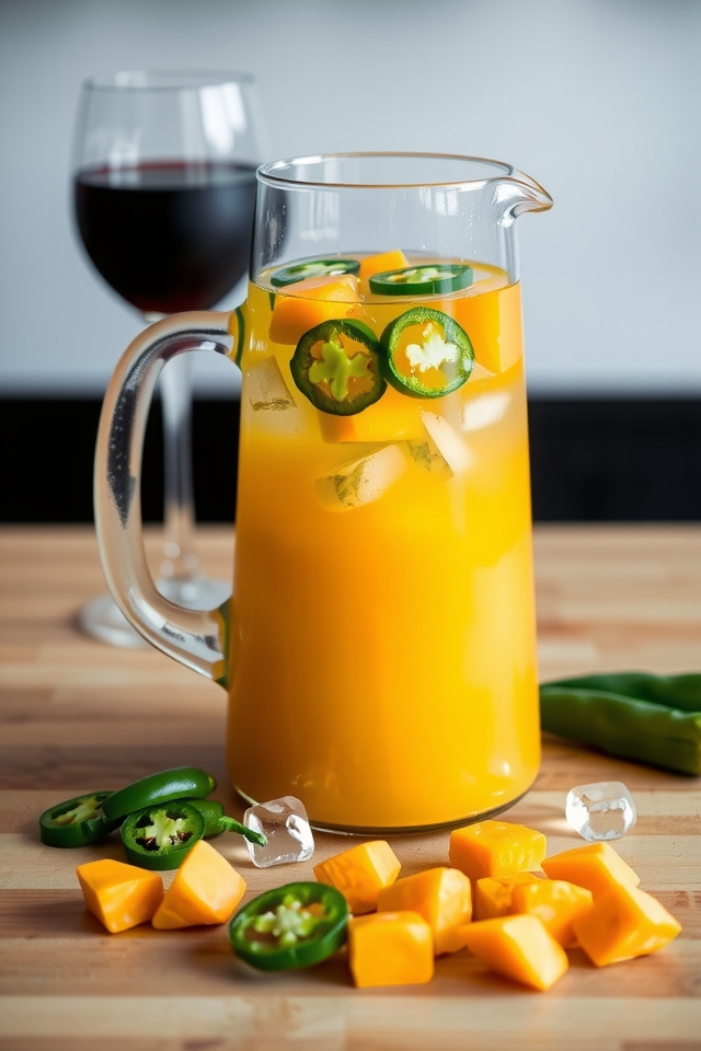 spicy mango infused sangria drink