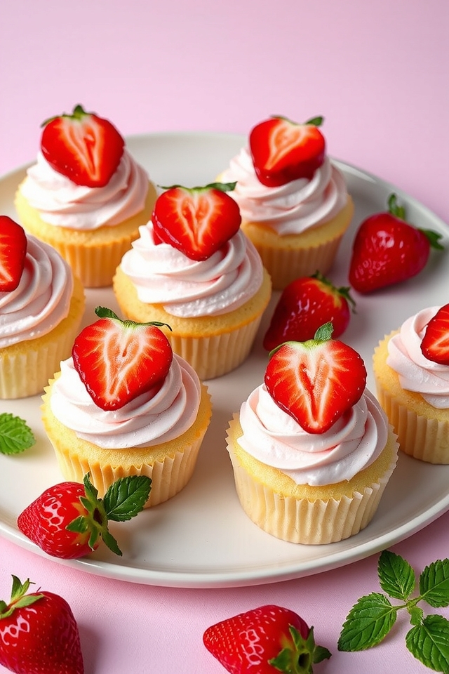 strawberry shortcake vanilla cupcakes