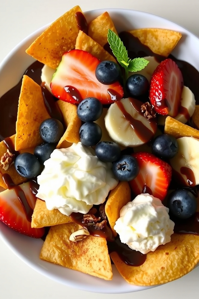 sweet crispy dessert nachos