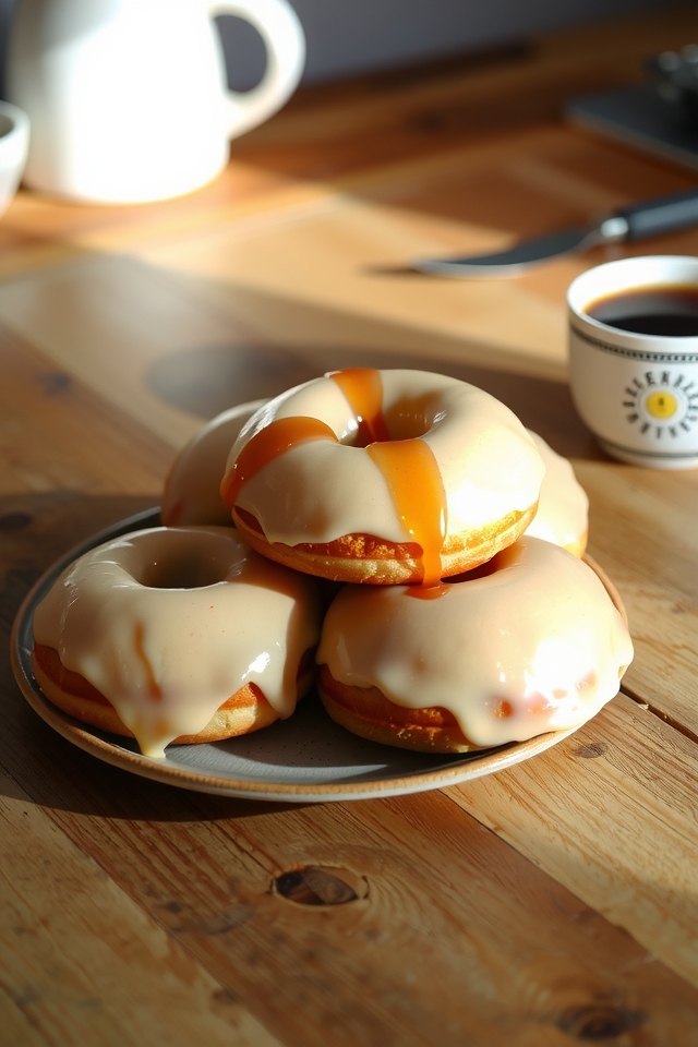 sweet fluffy maple donuts