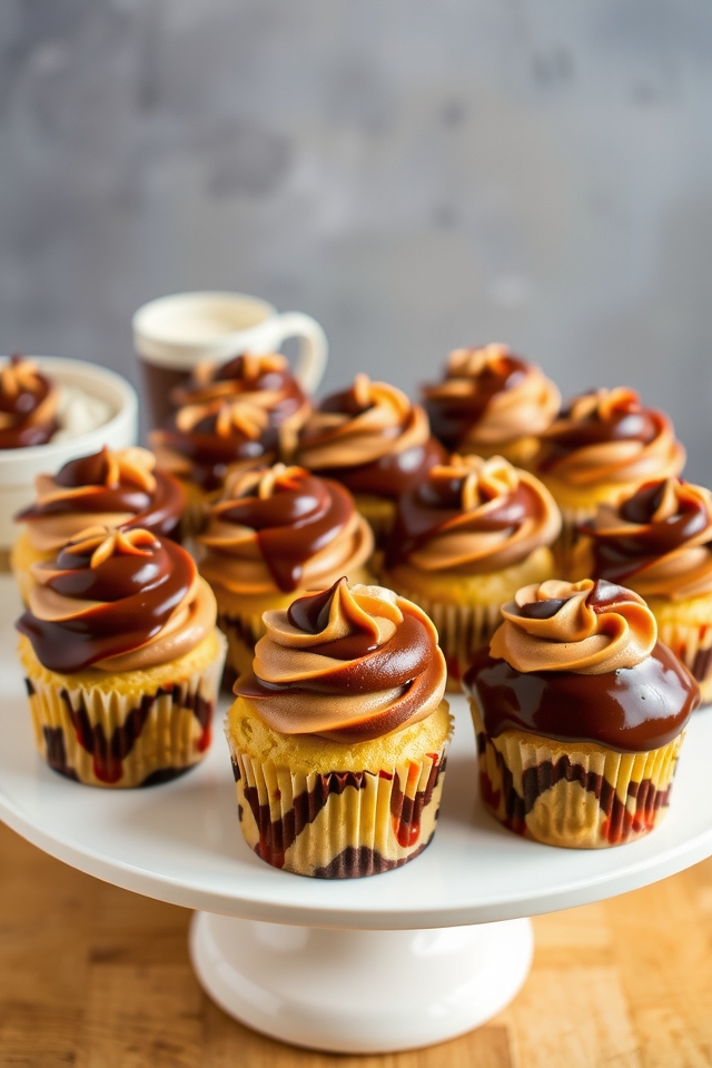 swirled vanilla chocolate cupcakes