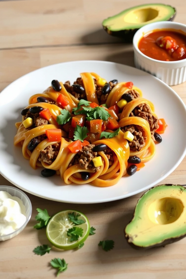 taco flavored noodle ring dish