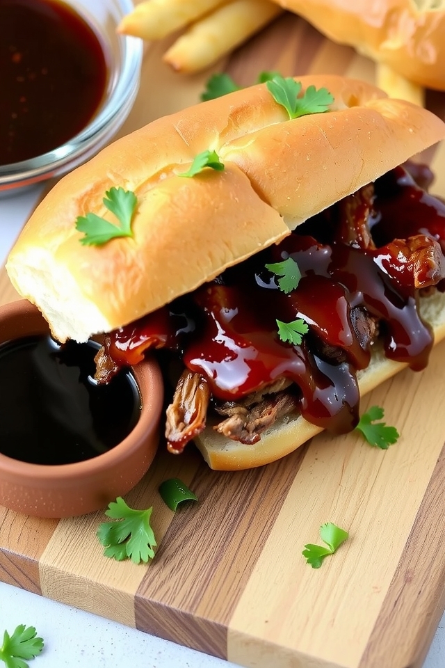 tangy pulled pork sandwich