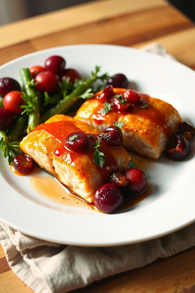 tart cranberry glaze salmon