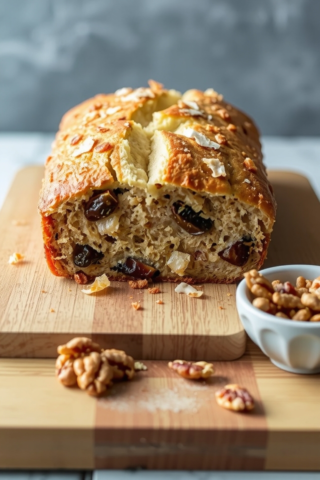 tropical coconut date nut bread