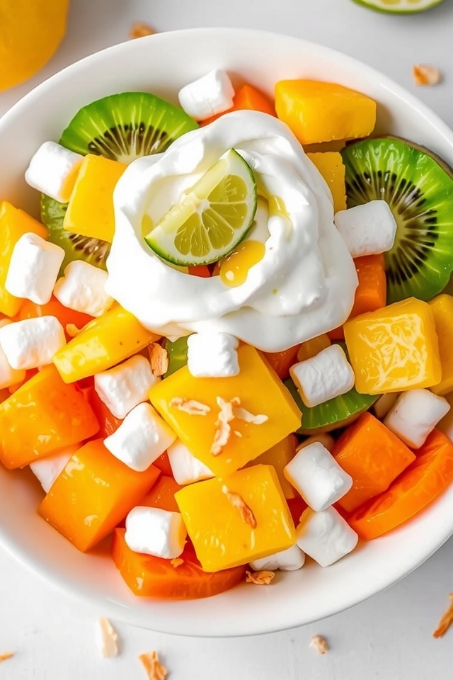 tropical creamy fruit salad