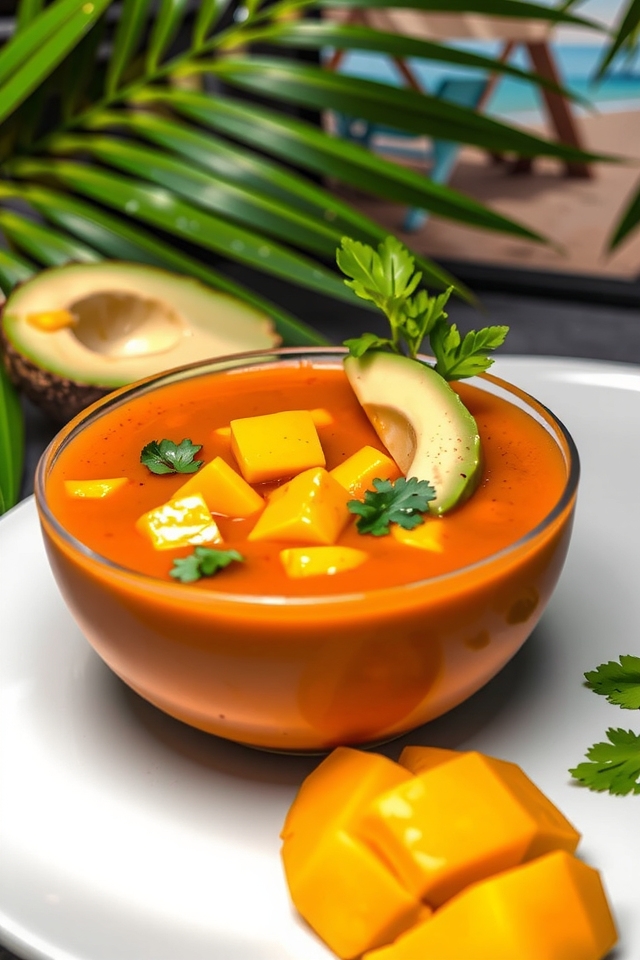 tropical ginger coconut gazpacho delight