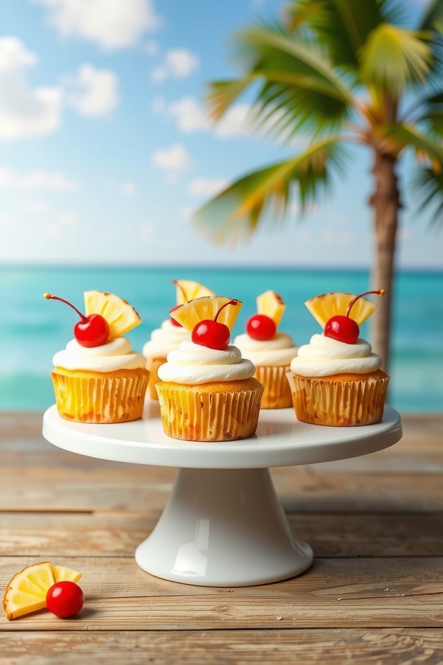 tropical pineapple coconut cupcakes