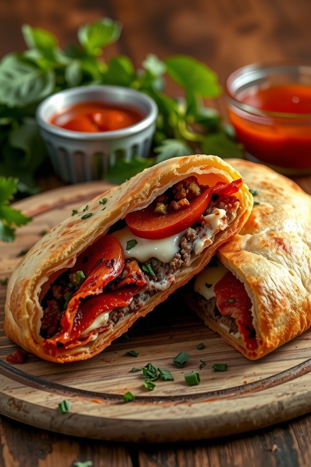 ultimate meat lovers calzone