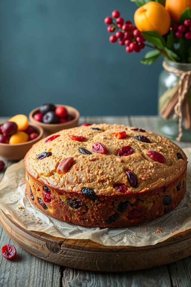 vegan cake with dried fruits