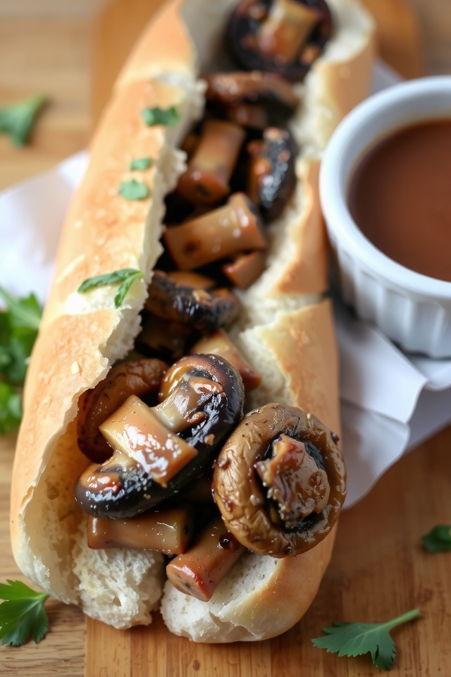 vegetarian portobello french dip