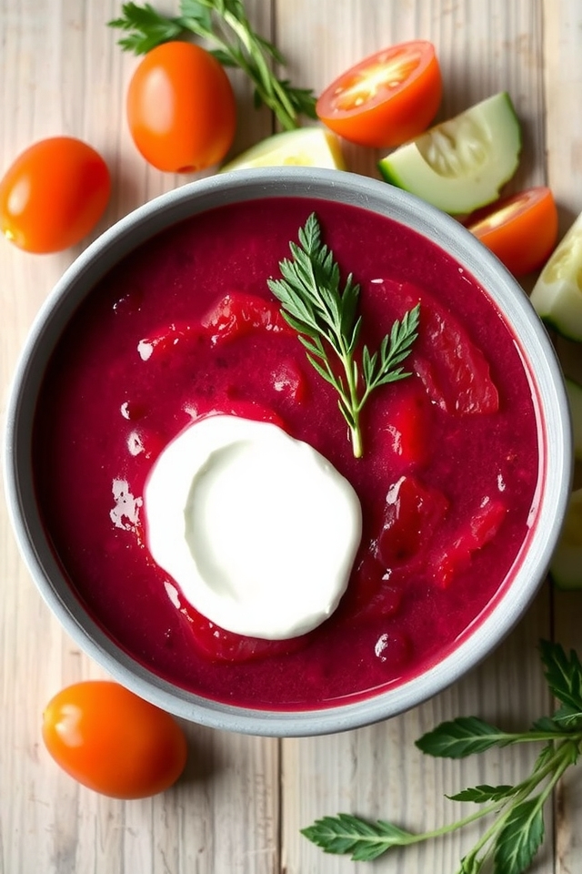 vibrant beet dill gazpacho