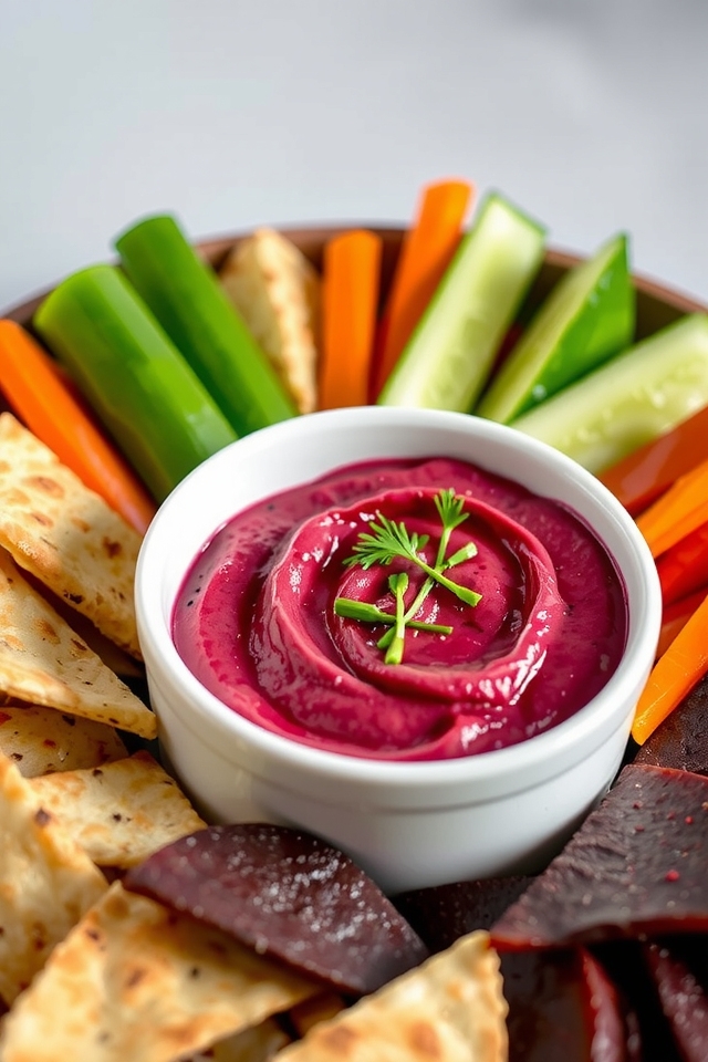 vibrant beet yogurt dip
