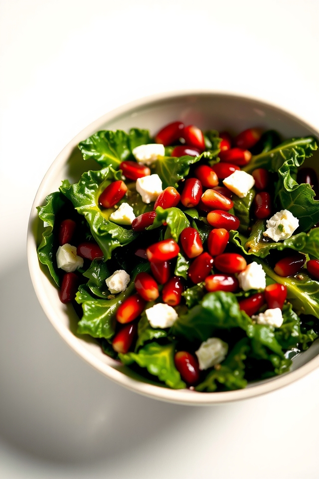 vibrant kale pomegranate salad