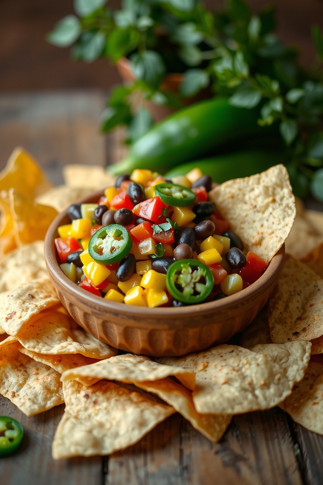 vibrant spicy corn salsa