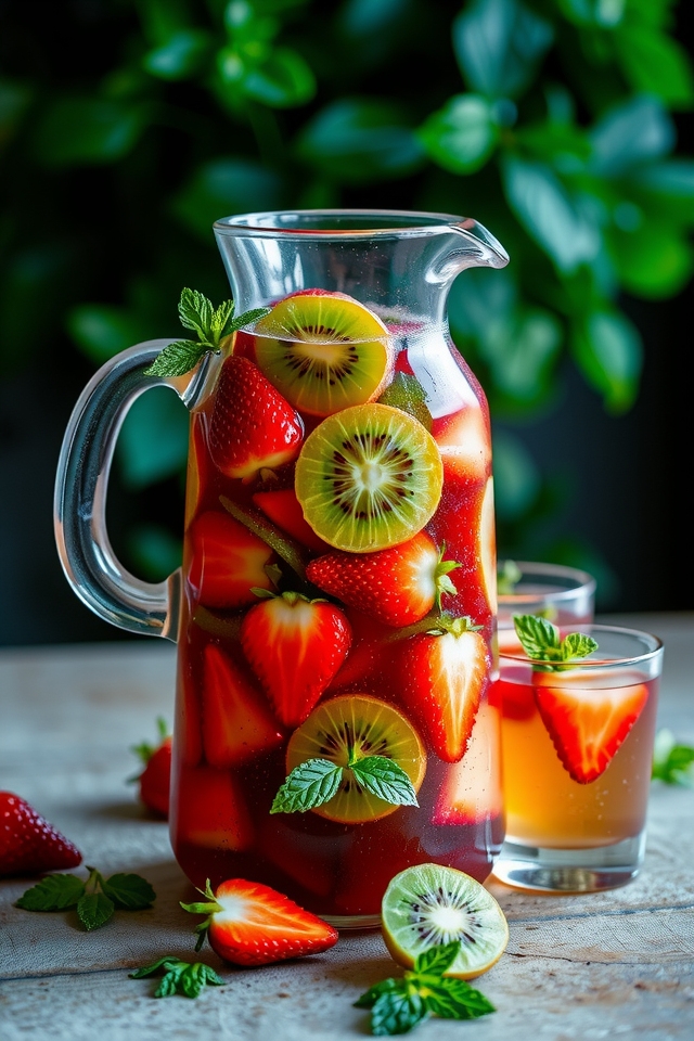 vibrant strawberry kiwi sangria