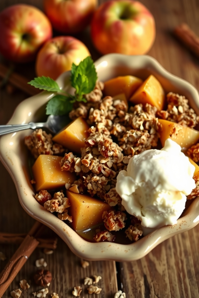 warm baked apple dessert