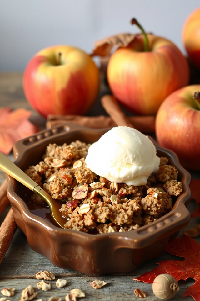 warm spiced apple dessert