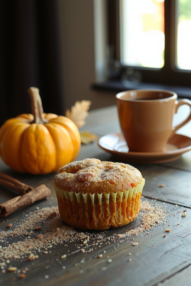 warm spiced pumpkin muffins