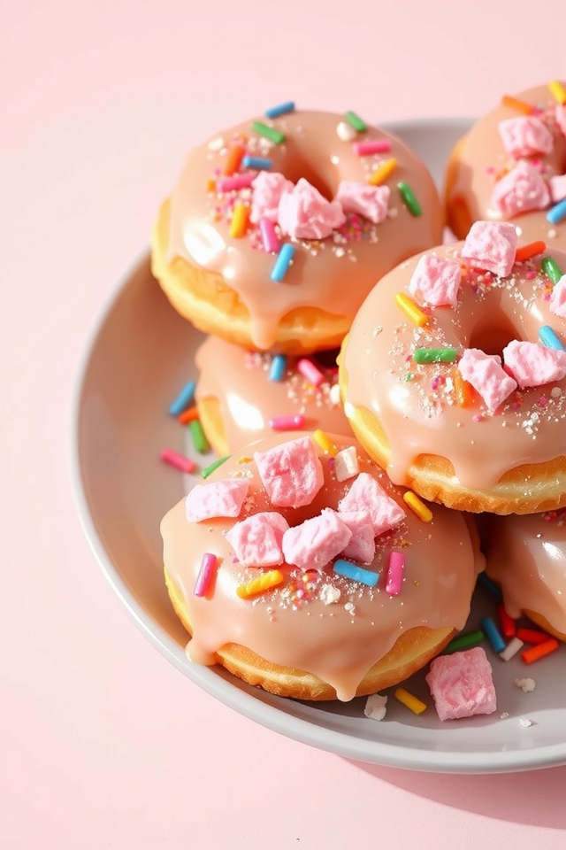 whimsical cotton candy donuts